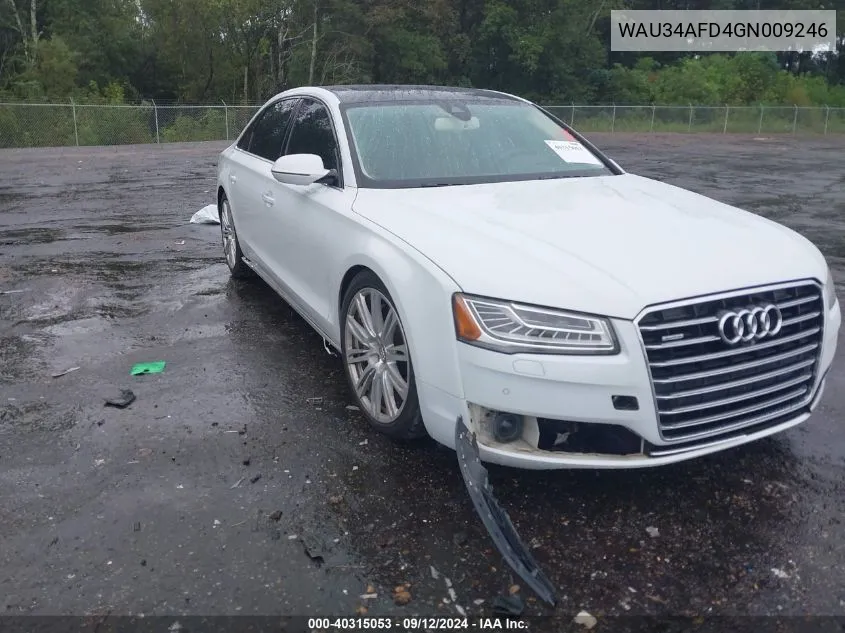 2016 Audi A8 L 3.0T VIN: WAU34AFD4GN009246 Lot: 40315053