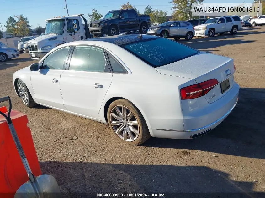 WAU34AFD1GN001816 2016 Audi A8 L 3.0T