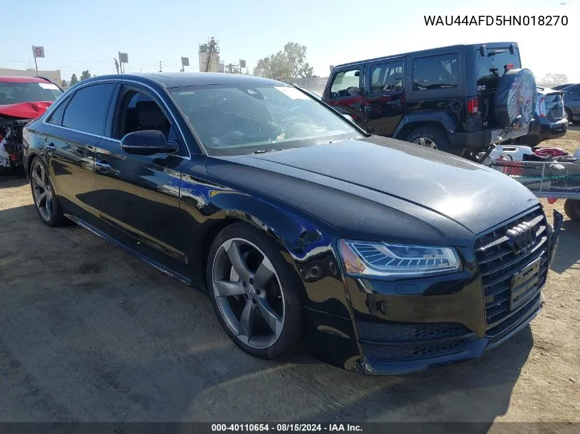 2017 Audi A8 L 3.0T VIN: WAU44AFD5HN018270 Lot: 40110654