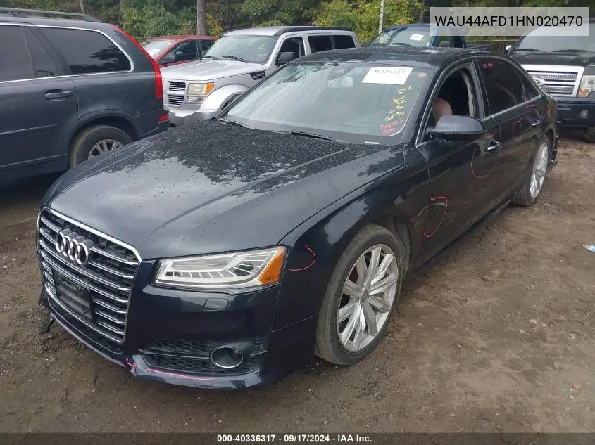 2017 Audi A8 L L 3.0T (Tiptronic) (No Longer Available For Ordering) VIN: WAU44AFD1HN020470 Lot: 40336317