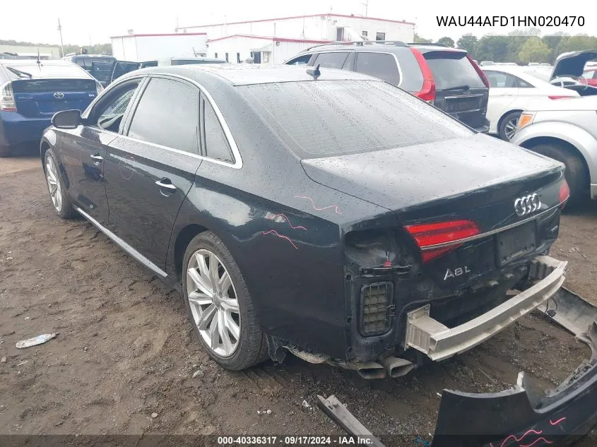 2017 Audi A8 L L 3.0T (Tiptronic) (No Longer Available For Ordering) VIN: WAU44AFD1HN020470 Lot: 40336317