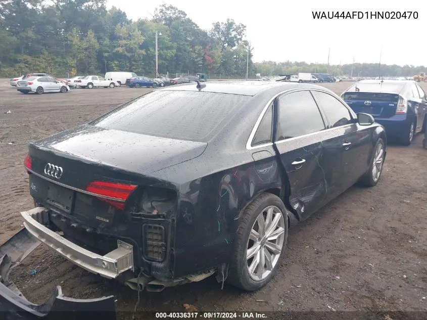 2017 Audi A8 L L 3.0T (Tiptronic) (No Longer Available For Ordering) VIN: WAU44AFD1HN020470 Lot: 40336317