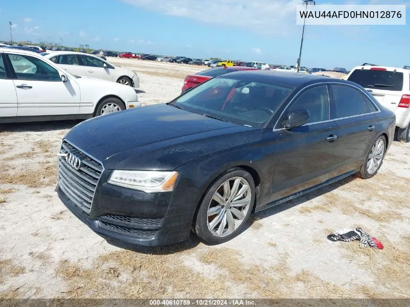 2017 Audi A8 L 3.0T VIN: WAU44AFD0HN012876 Lot: 40610759