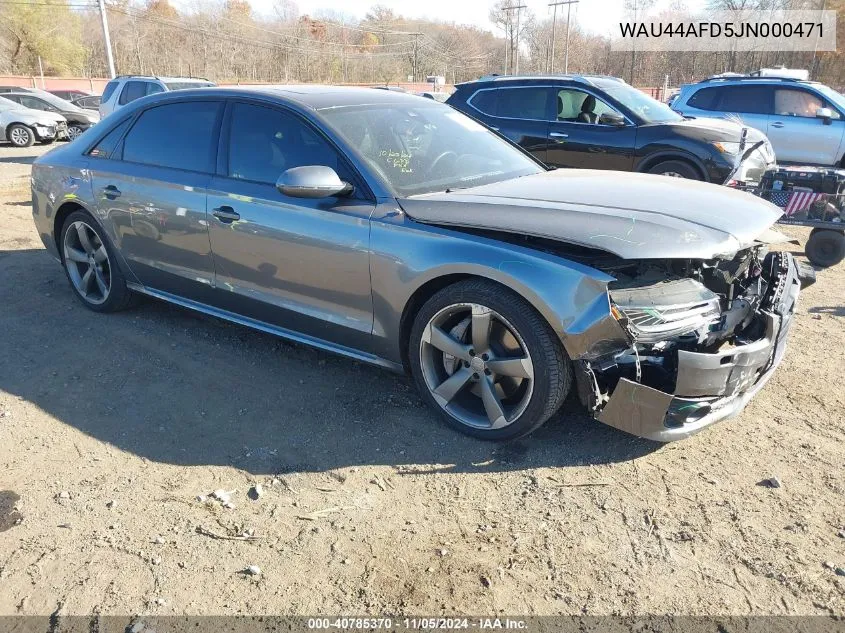 2018 Audi A8 L 3.0T VIN: WAU44AFD5JN000471 Lot: 40785370