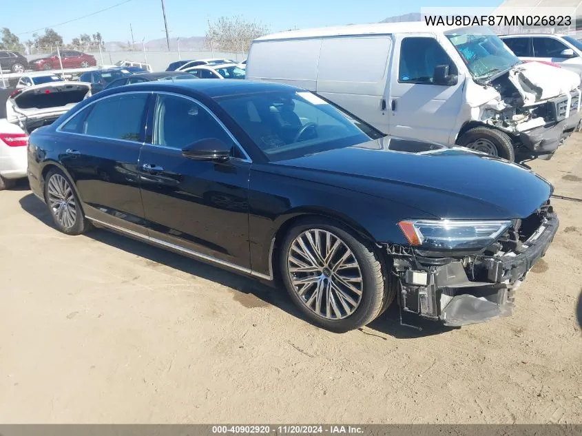 2021 Audi A8 L 55 Tfsi Quattro Tiptronic VIN: WAU8DAF87MN026823 Lot: 40902920