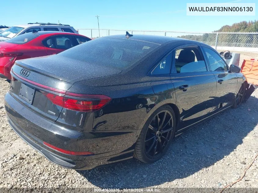 WAULDAF83NN006130 2022 Audi A8 L 55 Tfsi Quattro Tiptronic