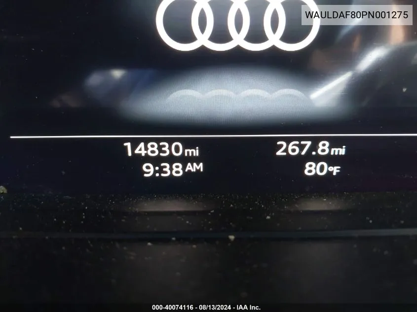 2023 Audi A8 L 55 Tfsi Quattro Tiptronic VIN: WAULDAF80PN001275 Lot: 40074116