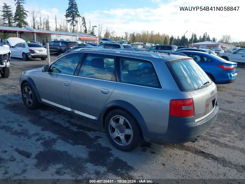 2001 Audi Allroad VIN: WAUYP54B41N058847 Lot: 40720431