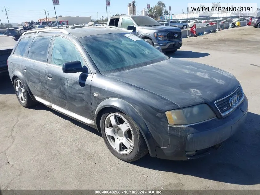 2004 Audi Allroad 4.2 VIN: WA1YL64B24N048191 Lot: 40648258