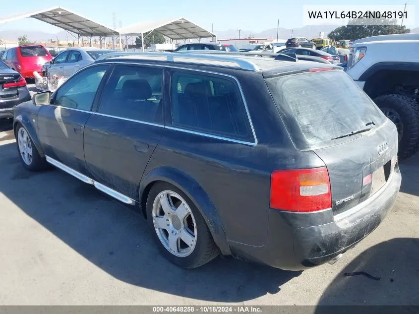 2004 Audi Allroad 4.2 VIN: WA1YL64B24N048191 Lot: 40648258