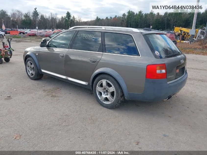 2004 Audi Allroad 2.7T VIN: WA1YD64B44N038436 Lot: 40766435