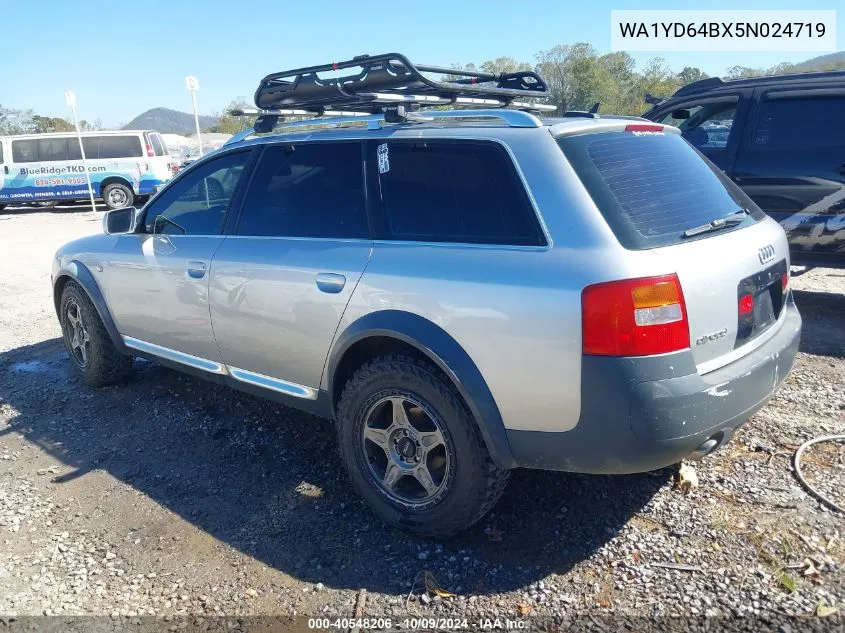 2005 Audi Allroad VIN: WA1YD64BX5N024719 Lot: 40548206