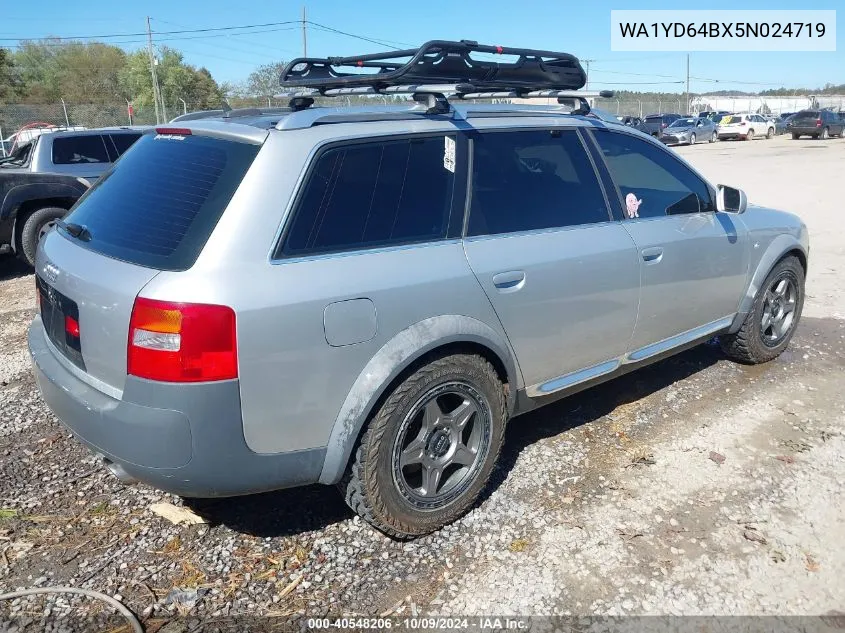 2005 Audi Allroad VIN: WA1YD64BX5N024719 Lot: 40548206