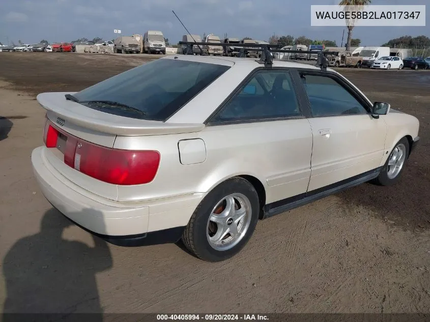 1990 Audi Coupe Quattro VIN: WAUGE58B2LA017347 Lot: 40405994