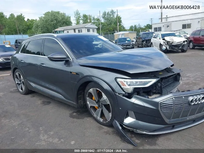 WA1VAAGE6KB006428 2019 Audi E-Tron Premium Plus