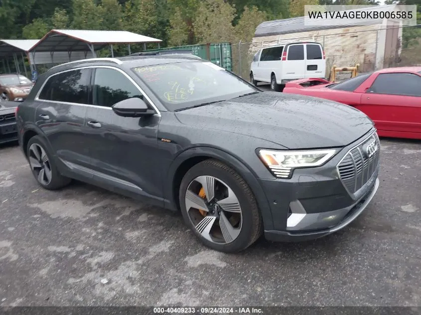 2019 Audi E-Tron Prestige VIN: WA1VAAGE0KB006585 Lot: 40409233