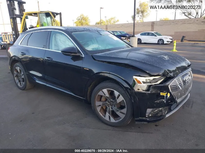 WA1AAAGE3NB020273 2022 Audi E-Tron Premium Quattro