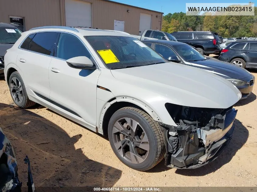 2022 Audi E-Tron Premium VIN: WA1AAAGE1NB023415 Lot: 40655714