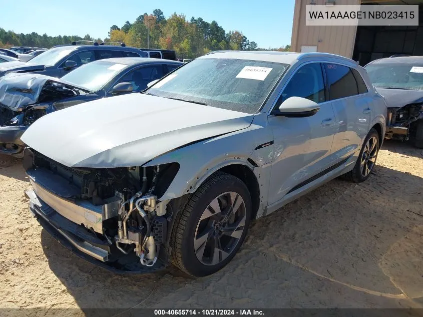 2022 Audi E-Tron Premium VIN: WA1AAAGE1NB023415 Lot: 40655714