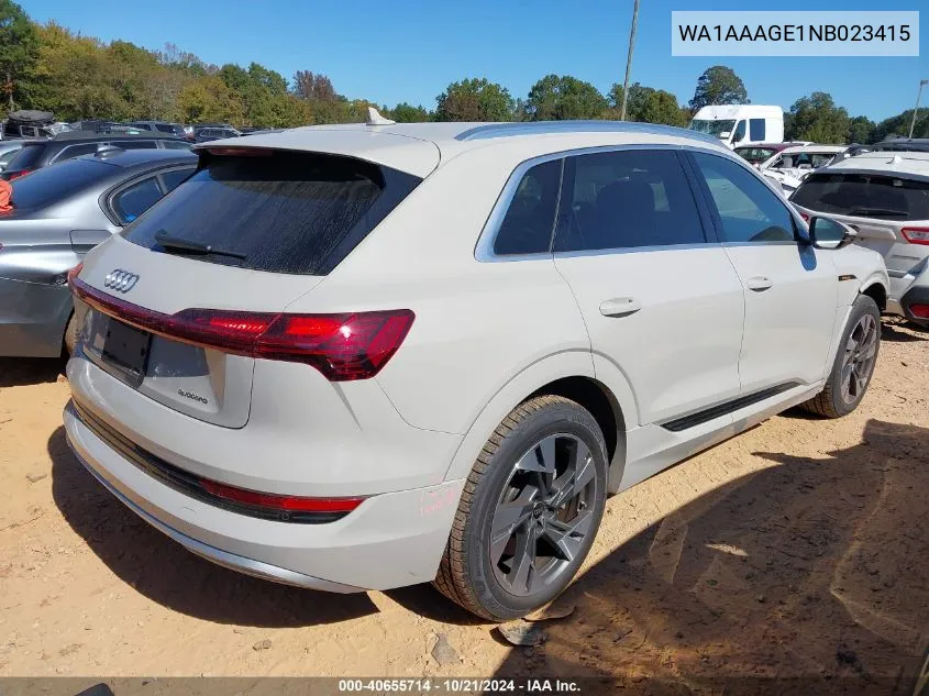 2022 Audi E-Tron Premium VIN: WA1AAAGE1NB023415 Lot: 40655714