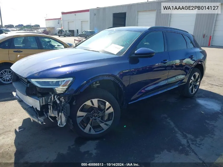 2023 Audi E-Tron Premium Quattro VIN: WA1AAAGE2PB014127 Lot: 40598513