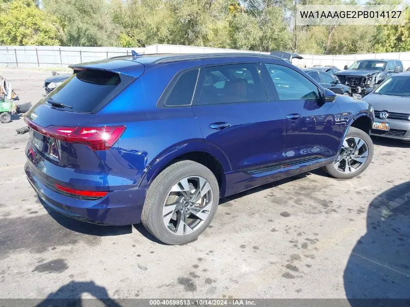 2023 Audi E-Tron Premium Quattro VIN: WA1AAAGE2PB014127 Lot: 40598513