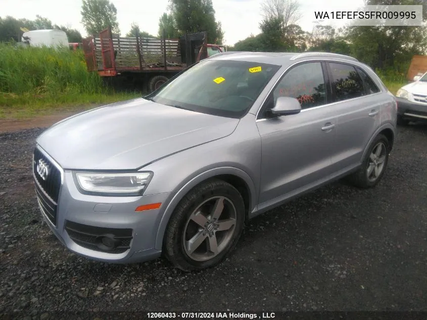 2015 Audi Q3 VIN: WA1EFEFS5FR009995 Lot: 12060433