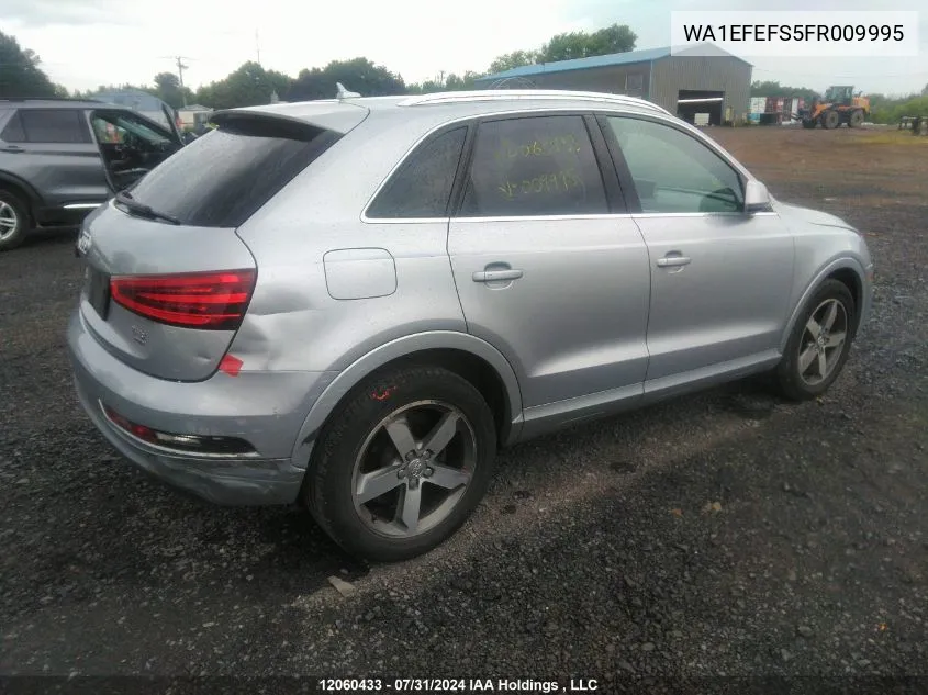 2015 Audi Q3 VIN: WA1EFEFS5FR009995 Lot: 12060433