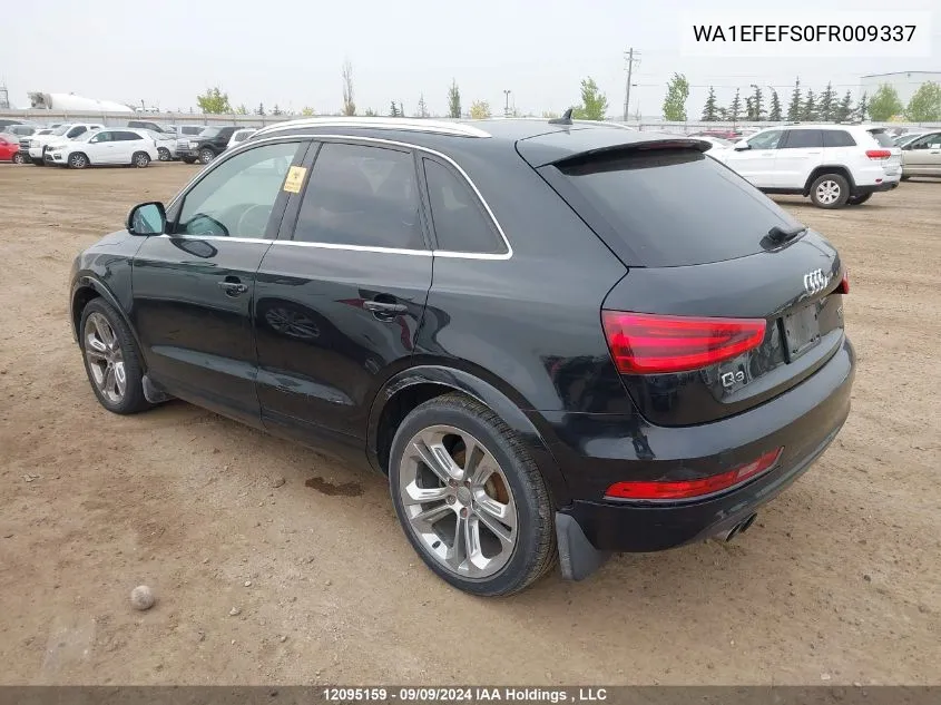 2015 Audi Q3 VIN: WA1EFEFS0FR009337 Lot: 12095159