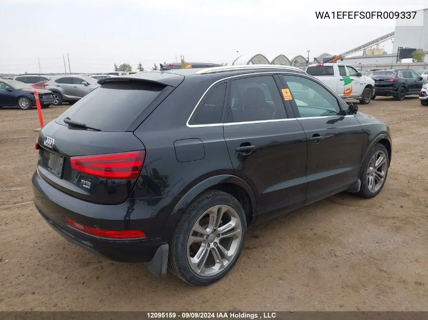 2015 Audi Q3 VIN: WA1EFEFS0FR009337 Lot: 12095159