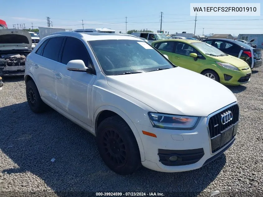 2015 Audi Q3 2.0T Premium Plus VIN: WA1EFCFS2FR001910 Lot: 39924599