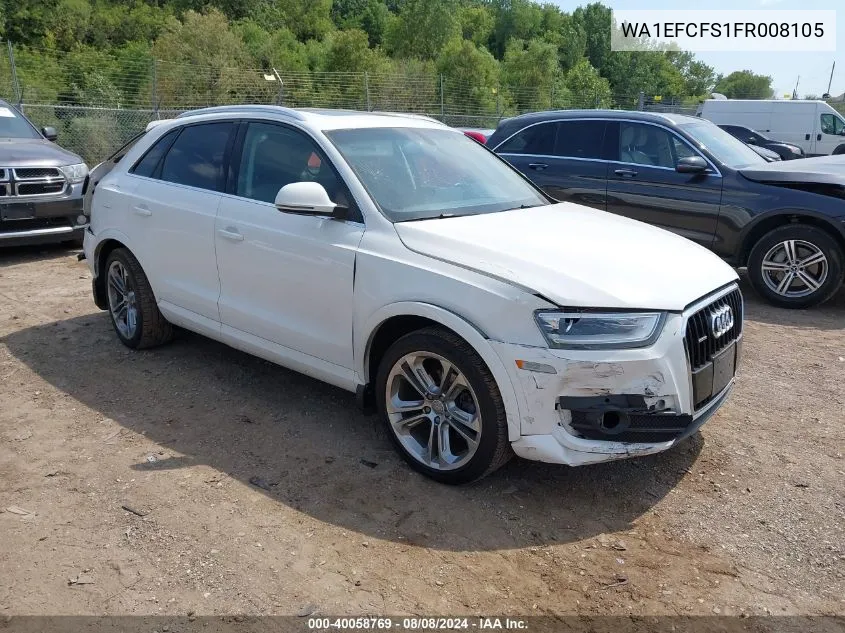 2015 Audi Q3 2.0T Premium Plus VIN: WA1EFCFS1FR008105 Lot: 40058769