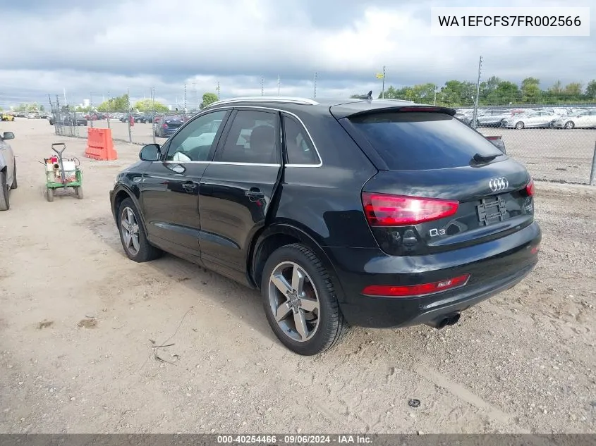 2015 Audi Q3 Premium Plus VIN: WA1EFCFS7FR002566 Lot: 40254466