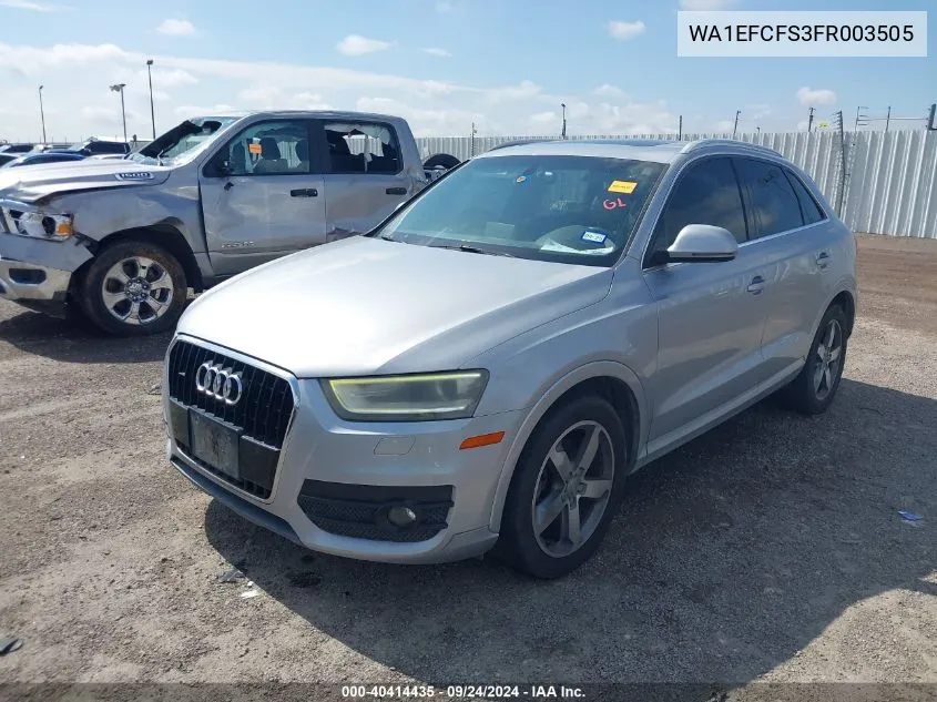 2015 Audi Q3 2.0T Premium Plus VIN: WA1EFCFS3FR003505 Lot: 40414435