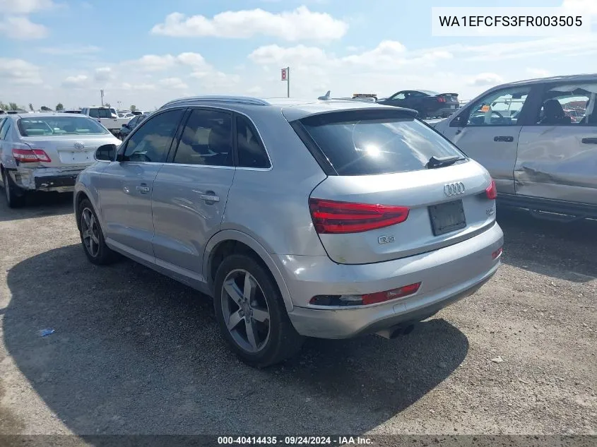 2015 Audi Q3 2.0T Premium Plus VIN: WA1EFCFS3FR003505 Lot: 40414435