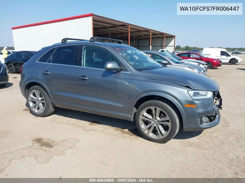 2015 Audi Q3 2.0T Premium Plus VIN: WA1GFCFS7FR006447 Lot: 40533565