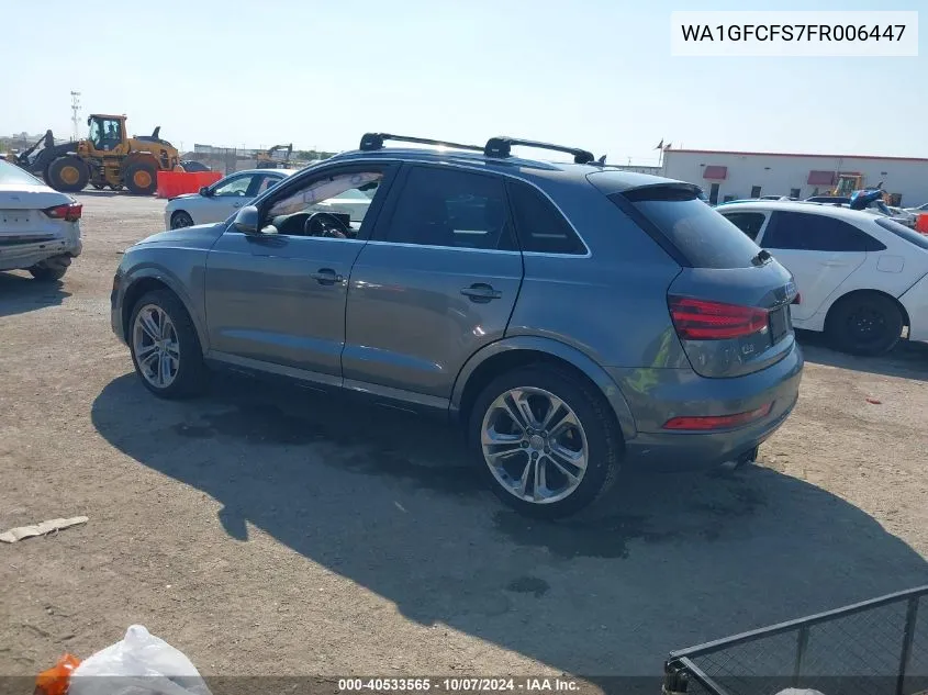 2015 Audi Q3 2.0T Premium Plus VIN: WA1GFCFS7FR006447 Lot: 40533565