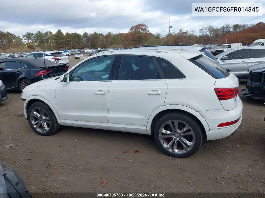 2015 Audi Q3 2.0T Premium Plus VIN: WA1GFCFS6FR014345 Lot: 40705780