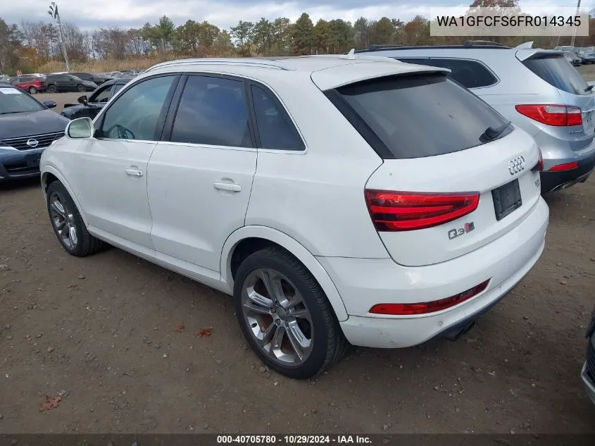 2015 Audi Q3 2.0T Premium Plus VIN: WA1GFCFS6FR014345 Lot: 40705780