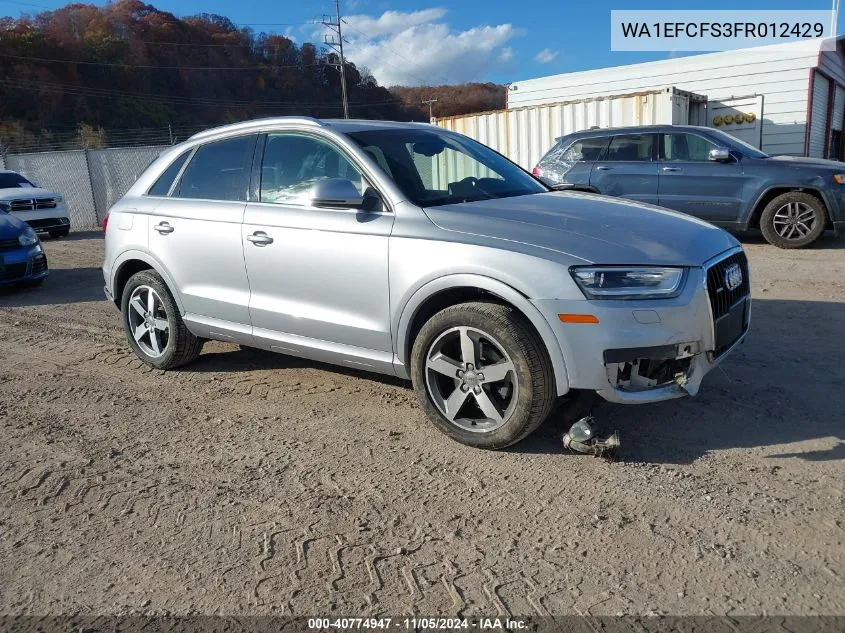 2015 Audi Q3 2.0T Premium Plus VIN: WA1EFCFS3FR012429 Lot: 40774947