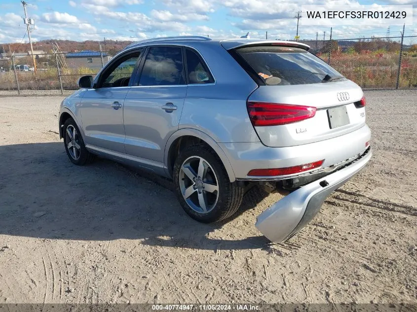 2015 Audi Q3 2.0T Premium Plus VIN: WA1EFCFS3FR012429 Lot: 40774947