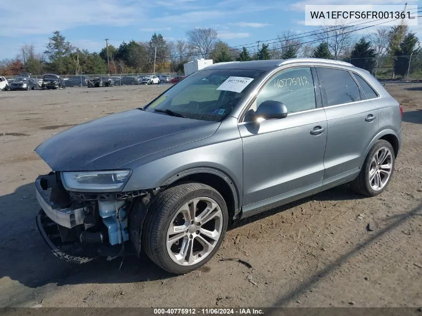 2015 Audi Q3 2.0T Premium Plus VIN: WA1EFCFS6FR001361 Lot: 40775912