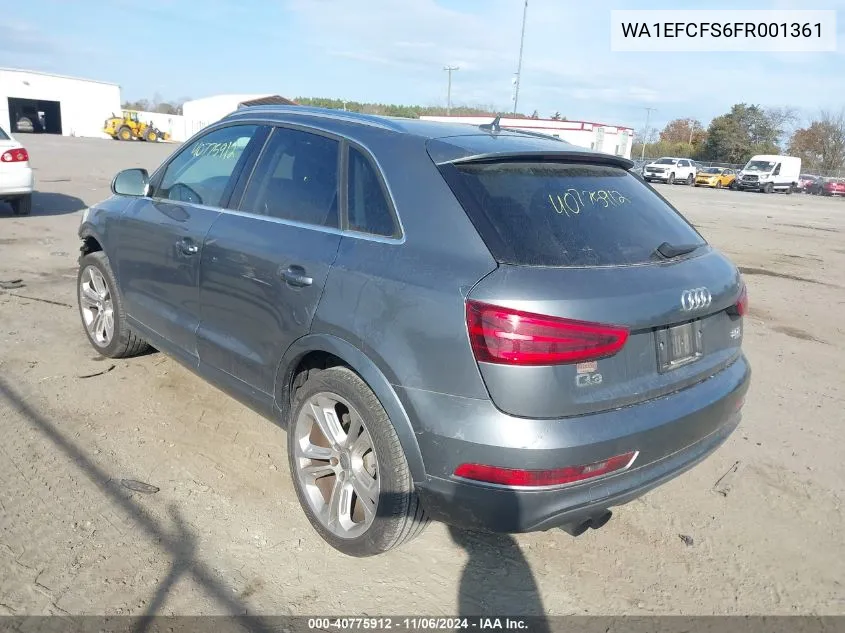 2015 Audi Q3 2.0T Premium Plus VIN: WA1EFCFS6FR001361 Lot: 40775912