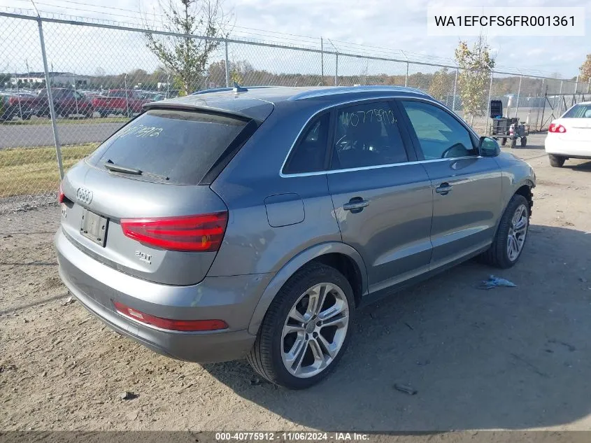 2015 Audi Q3 2.0T Premium Plus VIN: WA1EFCFS6FR001361 Lot: 40775912