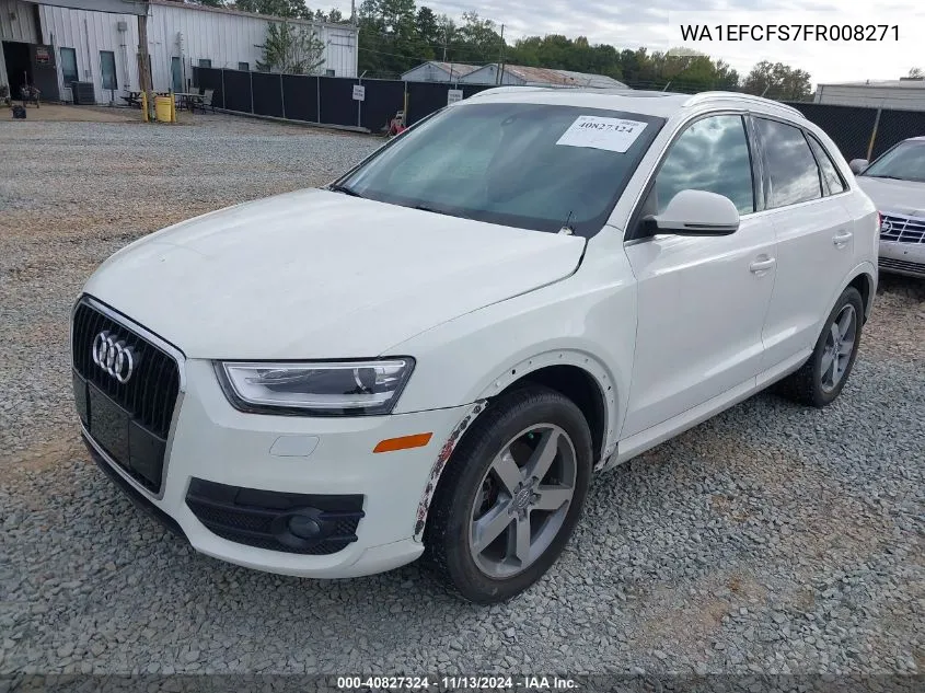 2015 Audi Q3 2.0T Premium Plus VIN: WA1EFCFS7FR008271 Lot: 40827324