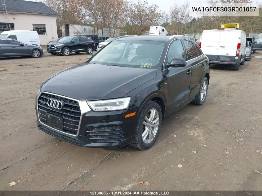 2016 Audi Q3 VIN: WA1GFCFS0GR001057 Lot: 12130656