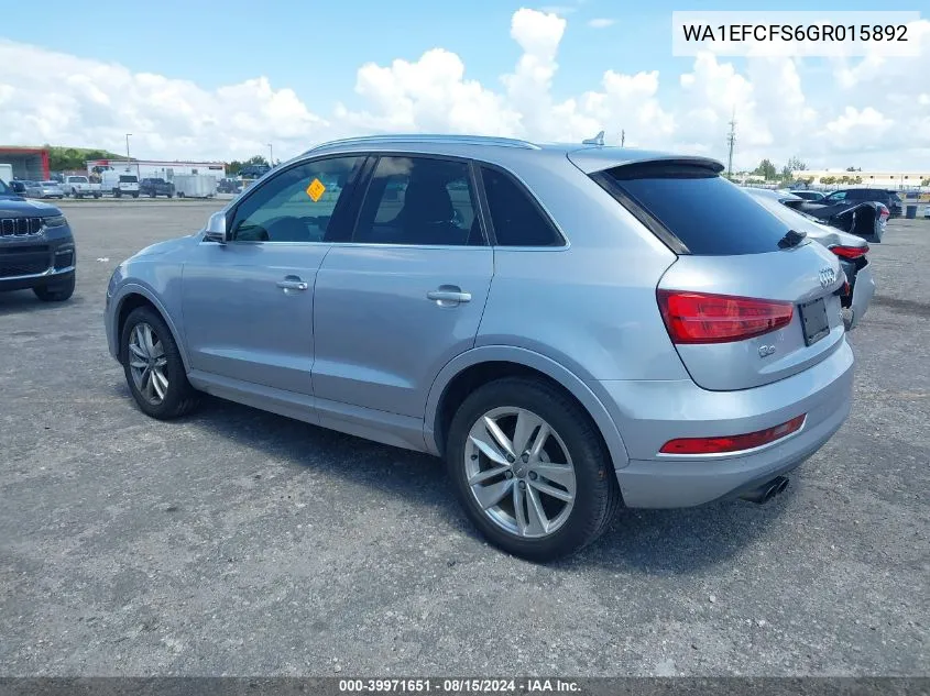 WA1EFCFS6GR015892 2016 Audi Q3 2.0T Premium Plus