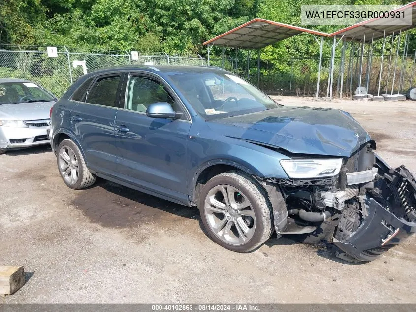 WA1EFCFS3GR000931 2016 Audi Q3 2.0T Premium Plus