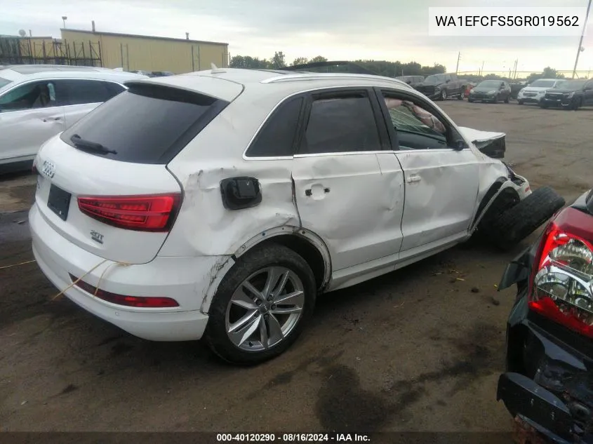 WA1EFCFS5GR019562 2016 Audi Q3 Premium Plus