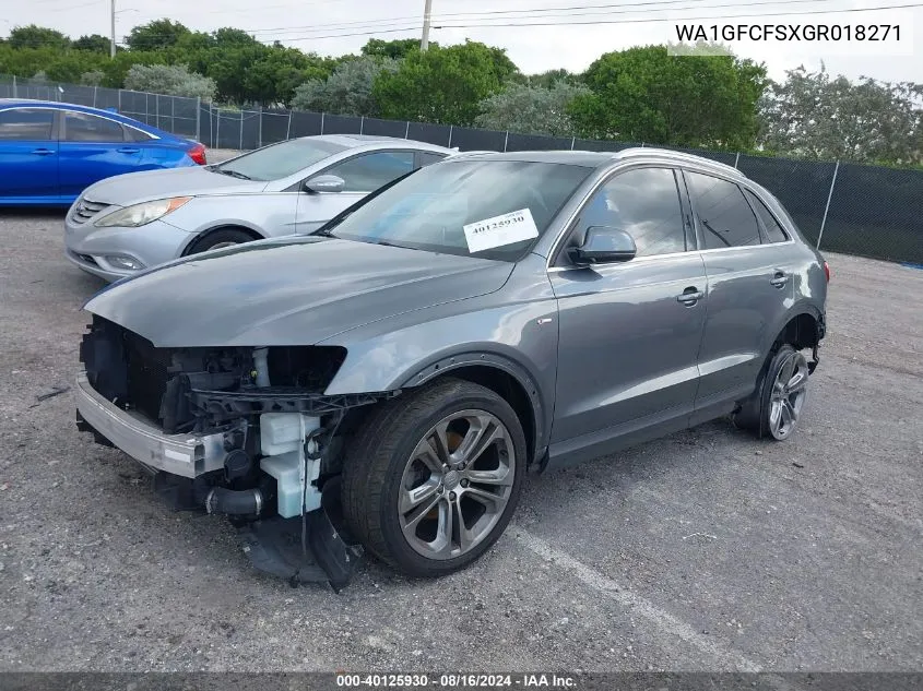 2016 Audi Q3 Prestige VIN: WA1GFCFSXGR018271 Lot: 40125930